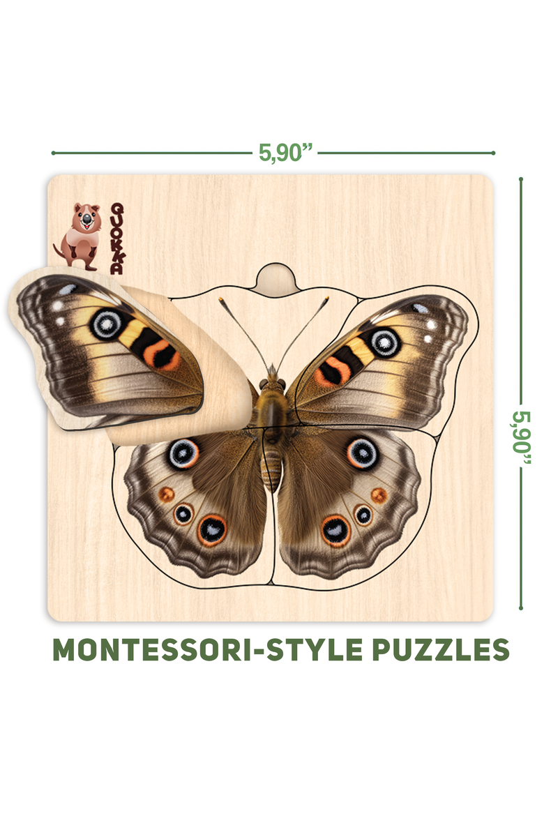 Wooden Montessori Puzzle Set for Toddlers, Alternate, color, Realistic animals