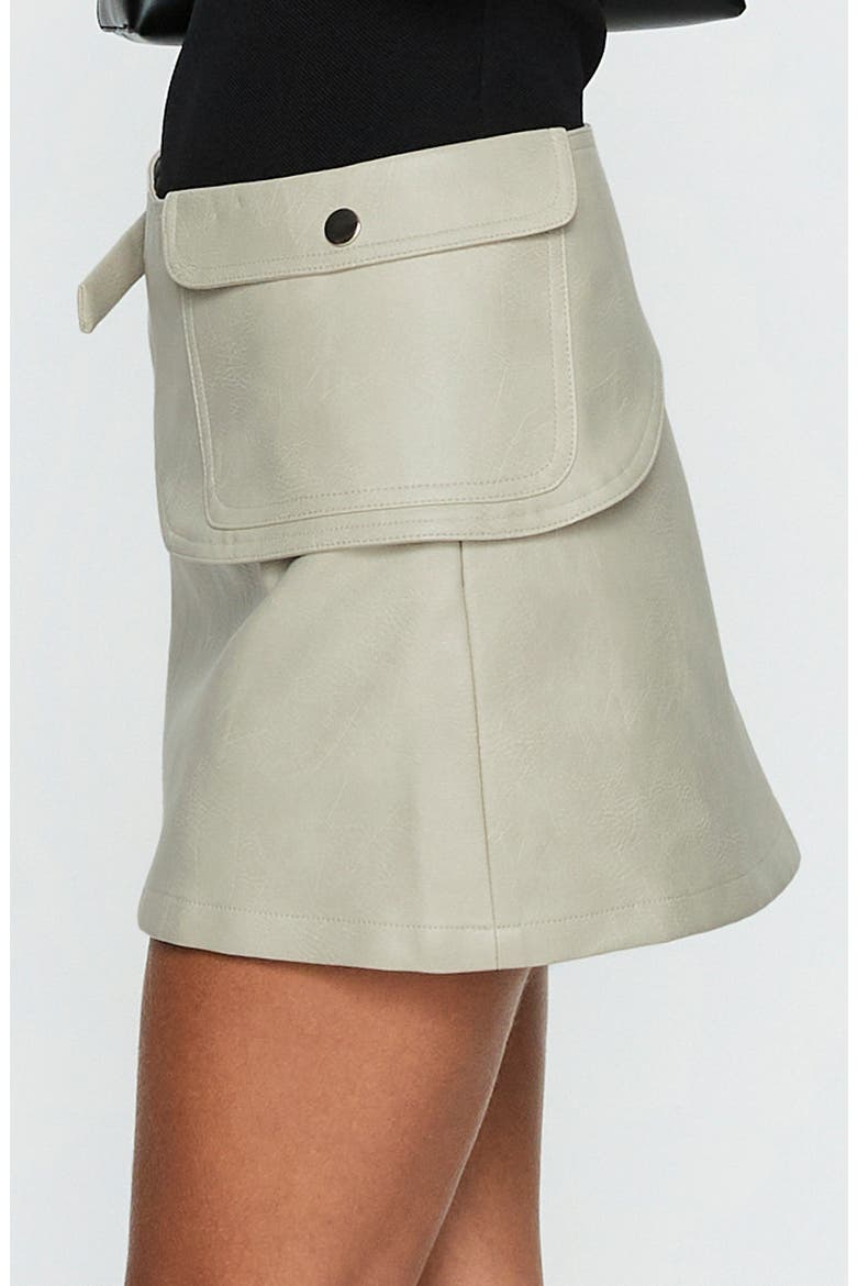 Sonic Sound Faux Leather Cargo Miniskirt, Alternate, color, CREAM