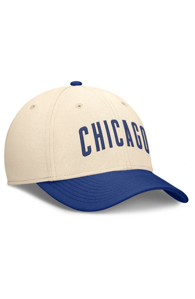 Nike Men's Nike Natural/Royal Chicago Cubs Statement Rise Performance Flex Hat, Alternate, color, Natural
