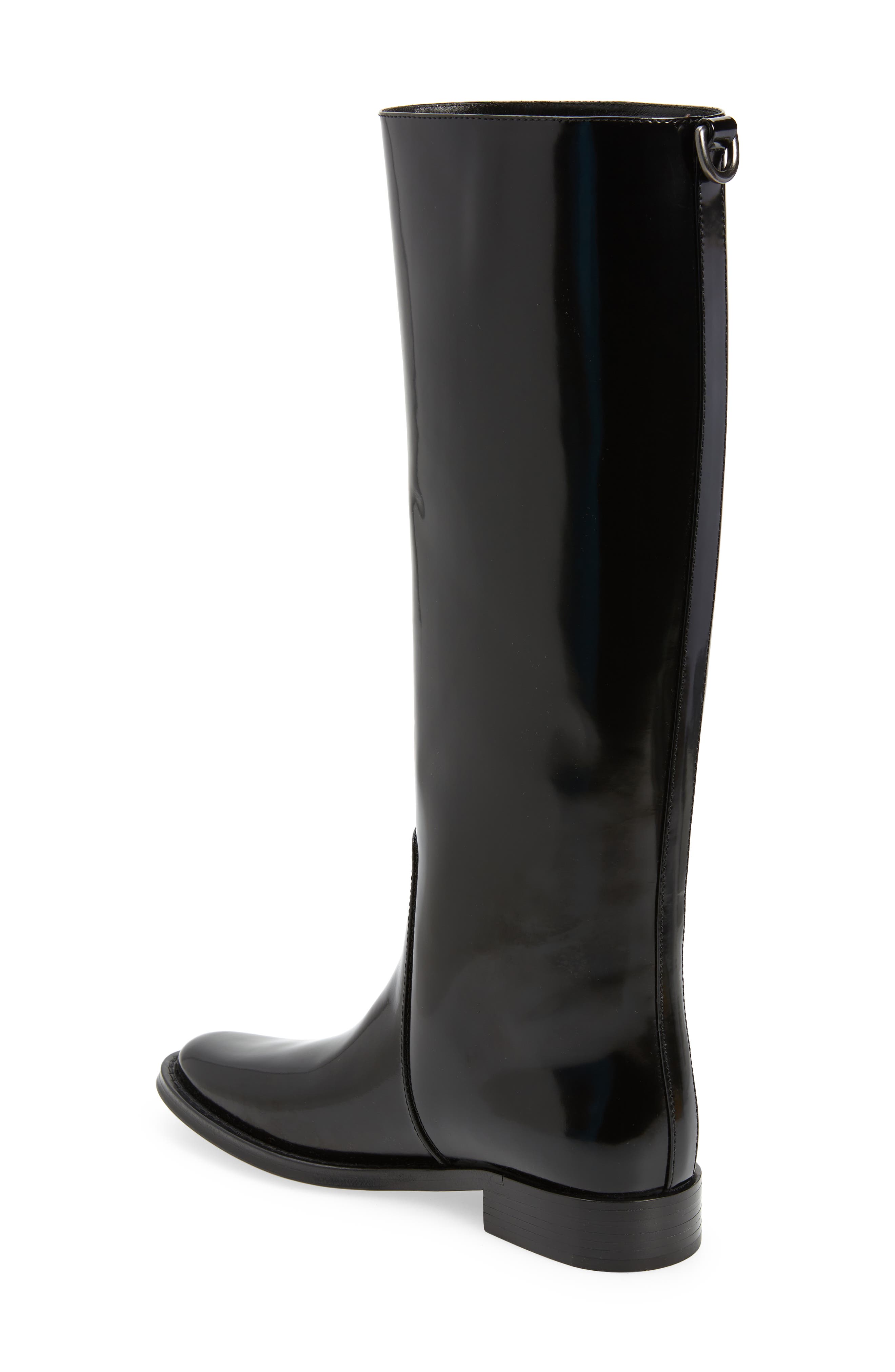 Saint Laurent Hunt Knee High Boot, Alternate, color, Black