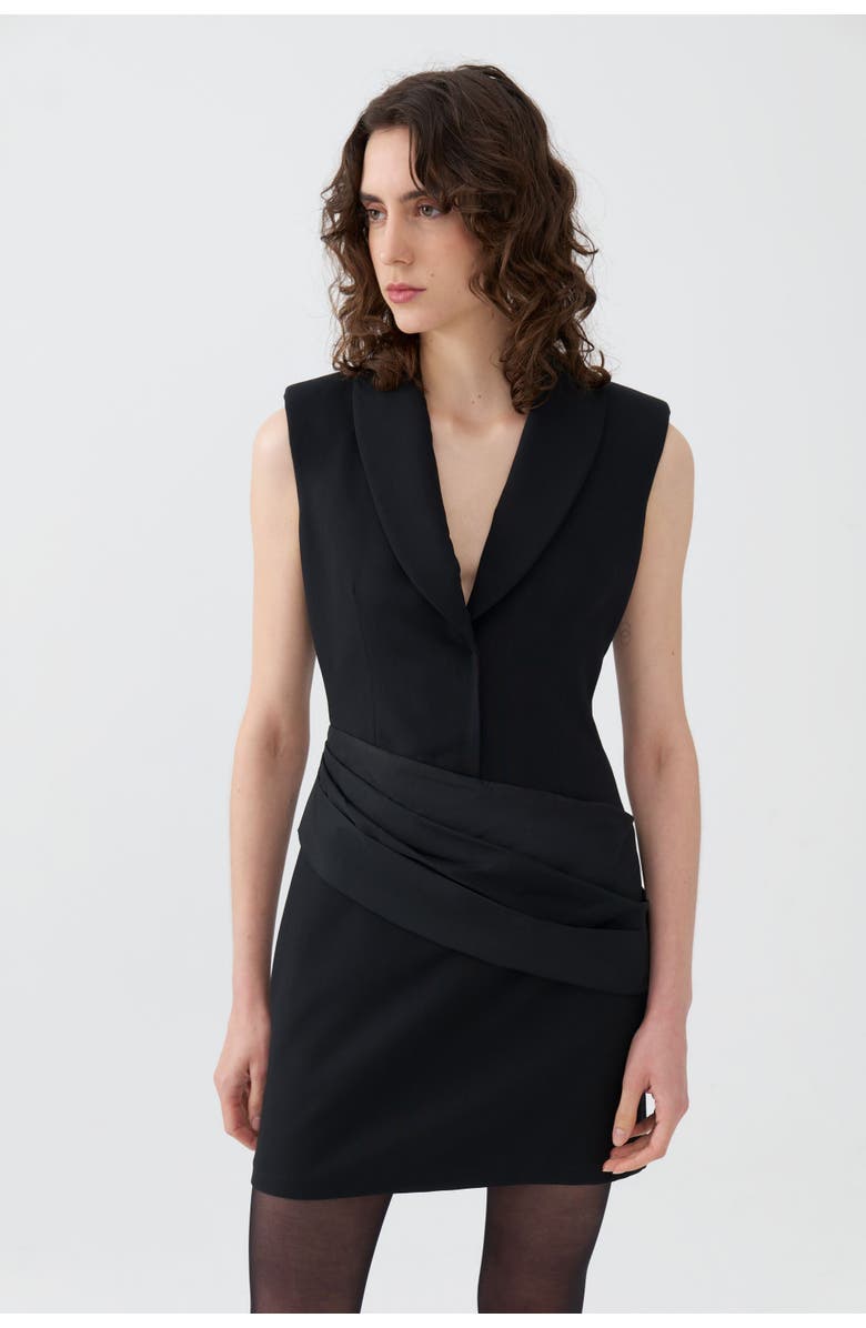 Nocturne Shoulder Pad Mini Dress, Alternate, color, 