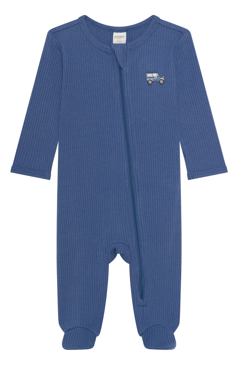 PL Baby by Petit Lem 2-Pack Assorted Footies, Alternate, color, Blue Jeep