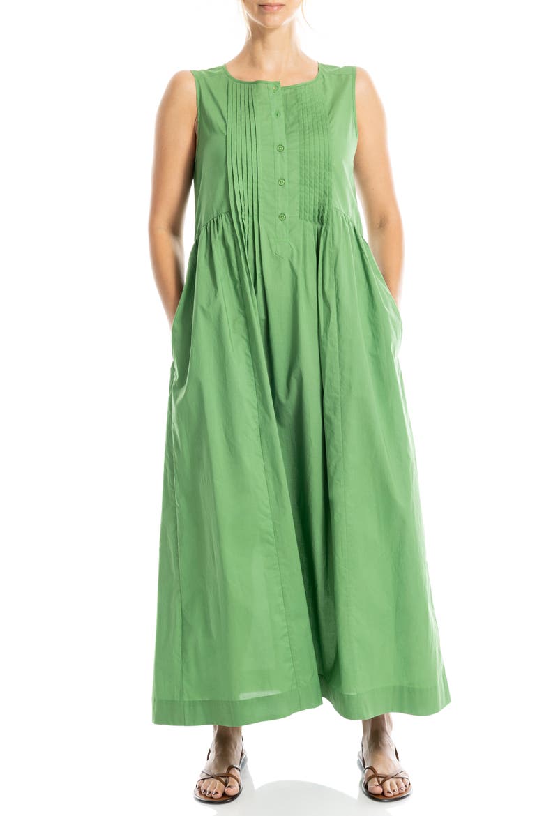 Sleeveless Button Front Maxi Dress, Alternate, color, GREEN