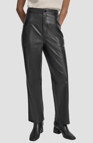 DKNY Jeans Faux Leather High Waist Pants