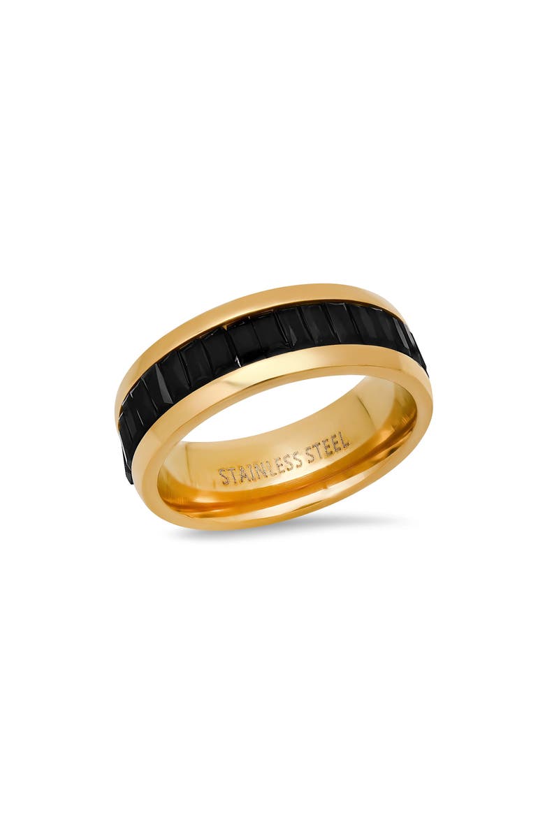 Men's Crystal Band Ring, Alternate, color, GOLD/ BLACK