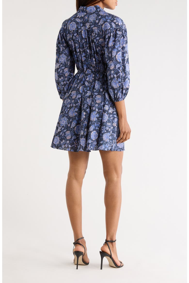 Arbi Floral Balloon Sleeve Cotton Shirtdress, Alternate, color, BATIK NAVY FLORAL