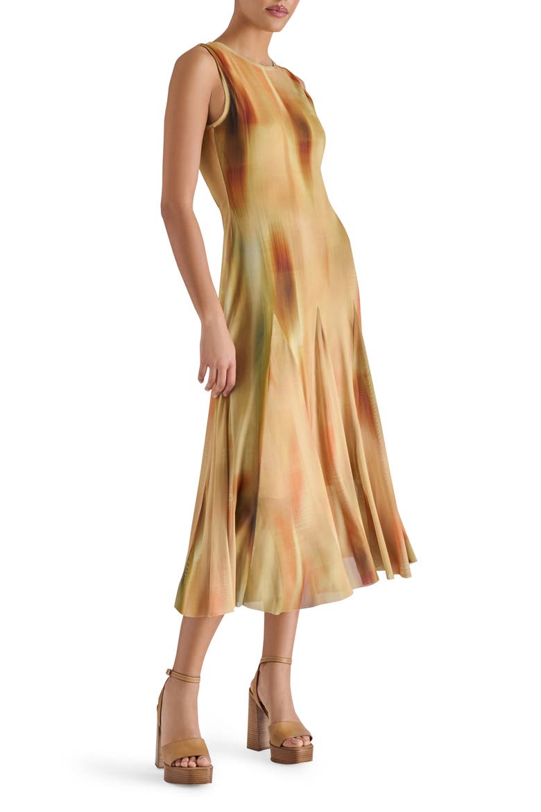 Marenne Pleated Midi Dress, Alternate, color, LIGHT SAND