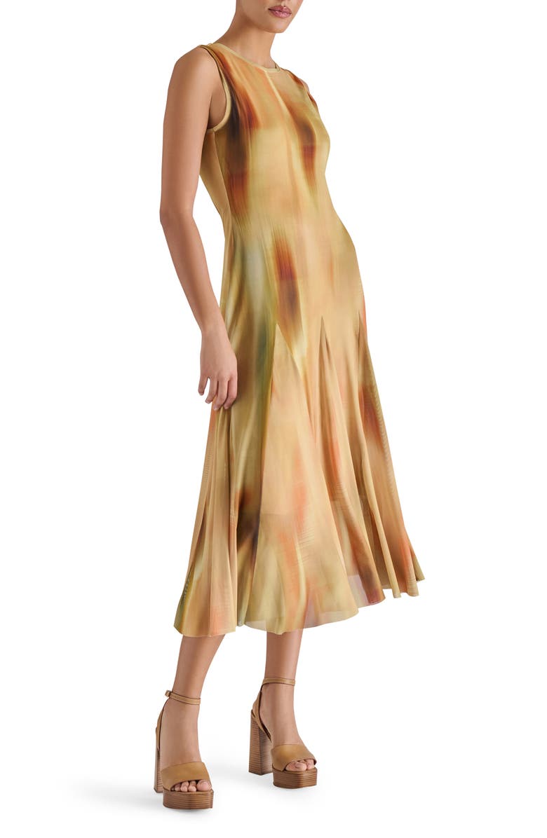Steve Madden Marenne Pleated Midi Dress, Alternate, color, Light Sand