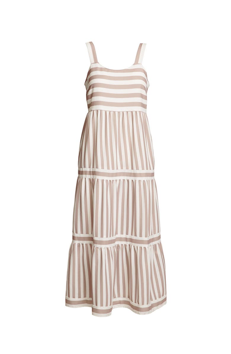 Single Stitch Striped Tiered Maxi Dress, Alternate, color, Beige