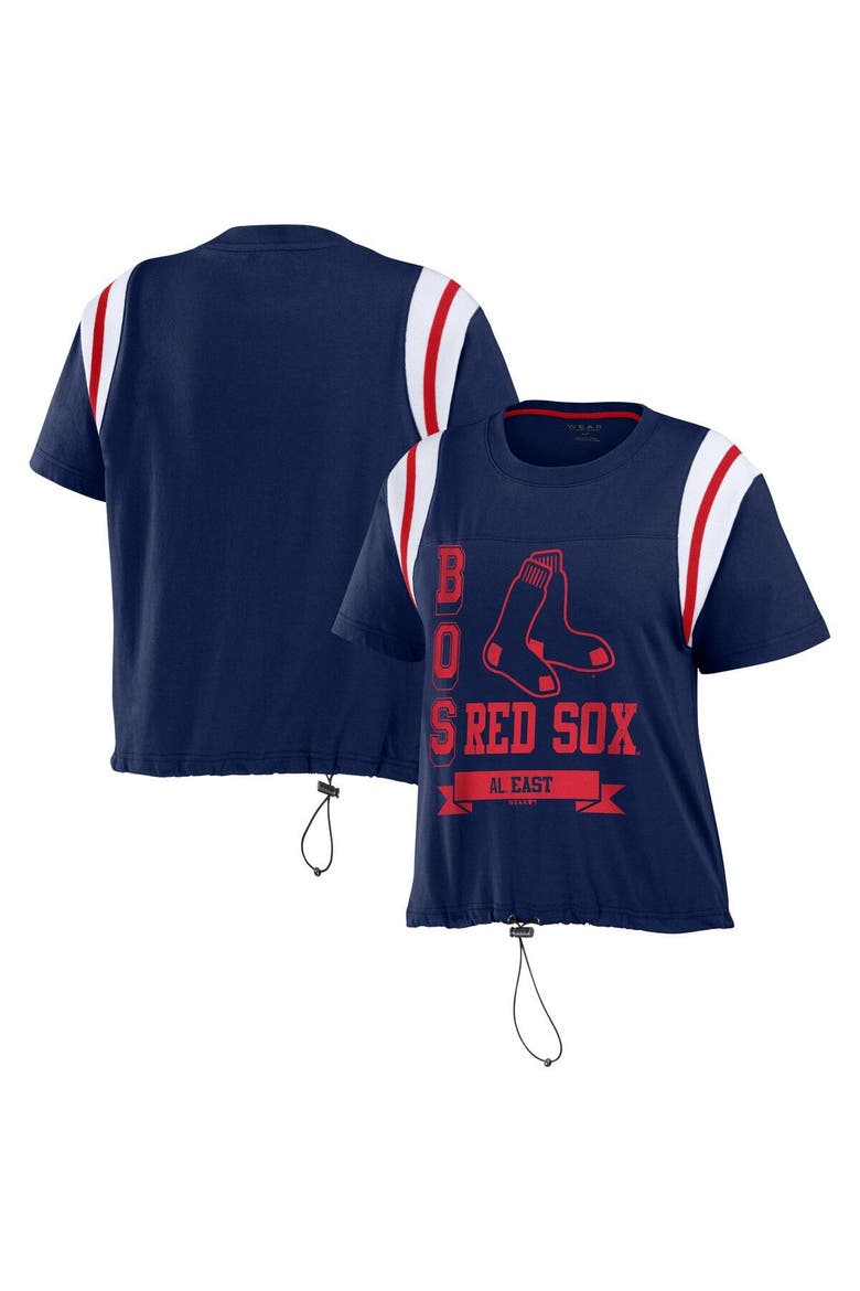 Women's WEAR by Erin Andrews Navy Boston Red Sox Cinched Colorblock T-Shirt, Main, color, Navy
