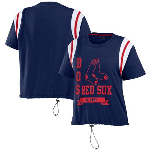 Women's WEAR by Erin Andrews Navy Boston Red Sox Cinched Colorblock T-Shirt