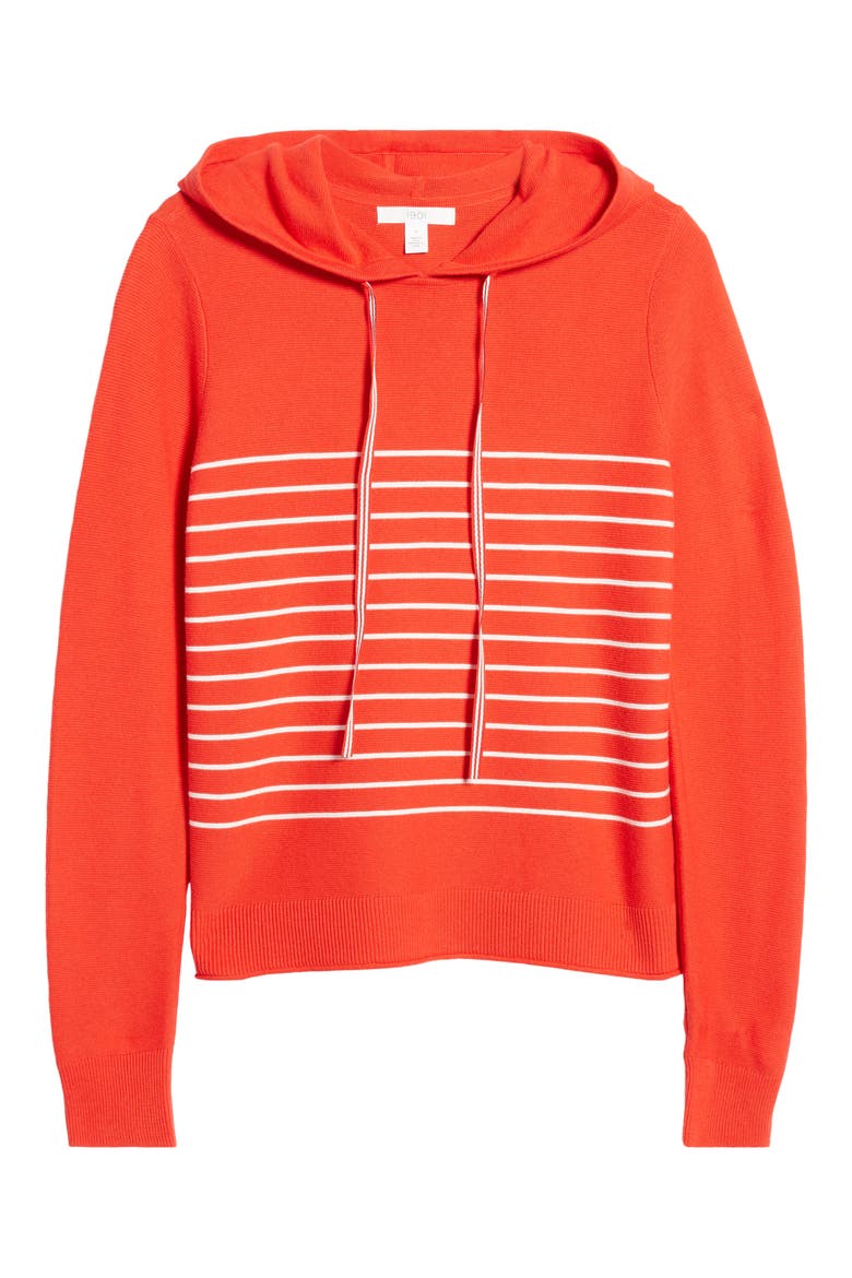 Nautical Stripe Cotton Blend Hooded Sweater, Alternate, color, RED- IVORY C PLCD LUKAH STP