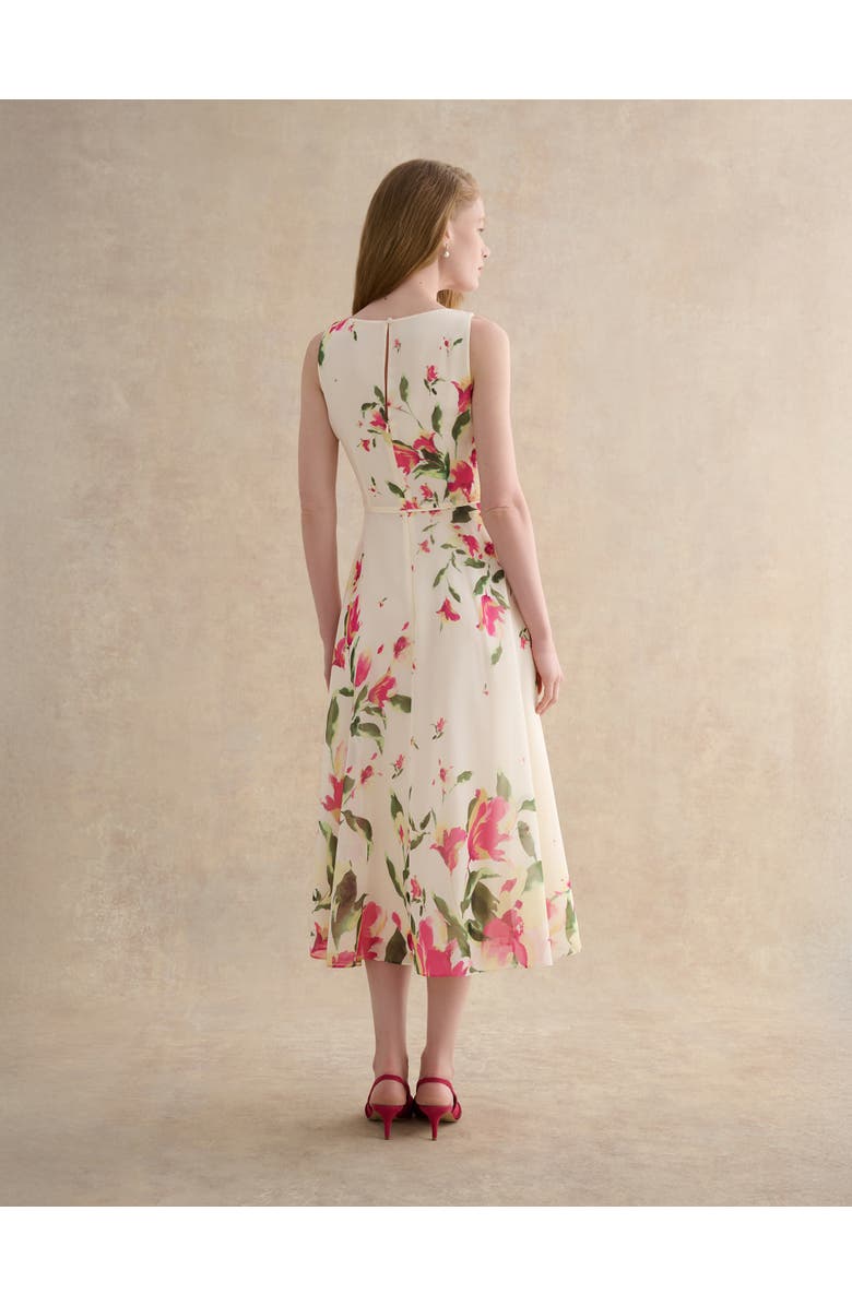 HOBBS LONDON Carly A-Line Midi Dress, Alternate, color, Cream Multi