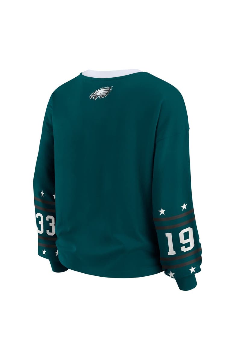 WEAR by Erin Andrews Women's WEAR by Erin Andrews  Midnight Green Philadelphia Eagles Sport Long-Sleeve T-Shirt, Alternate, color, Green