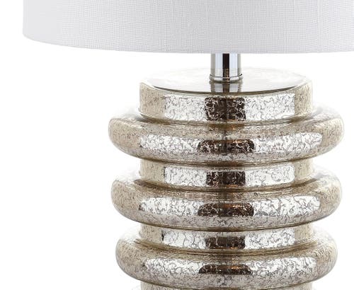 Jonathan Y Allen 22.75" Led Glass Table Lamp, Mercury Silver In Mercury Silver