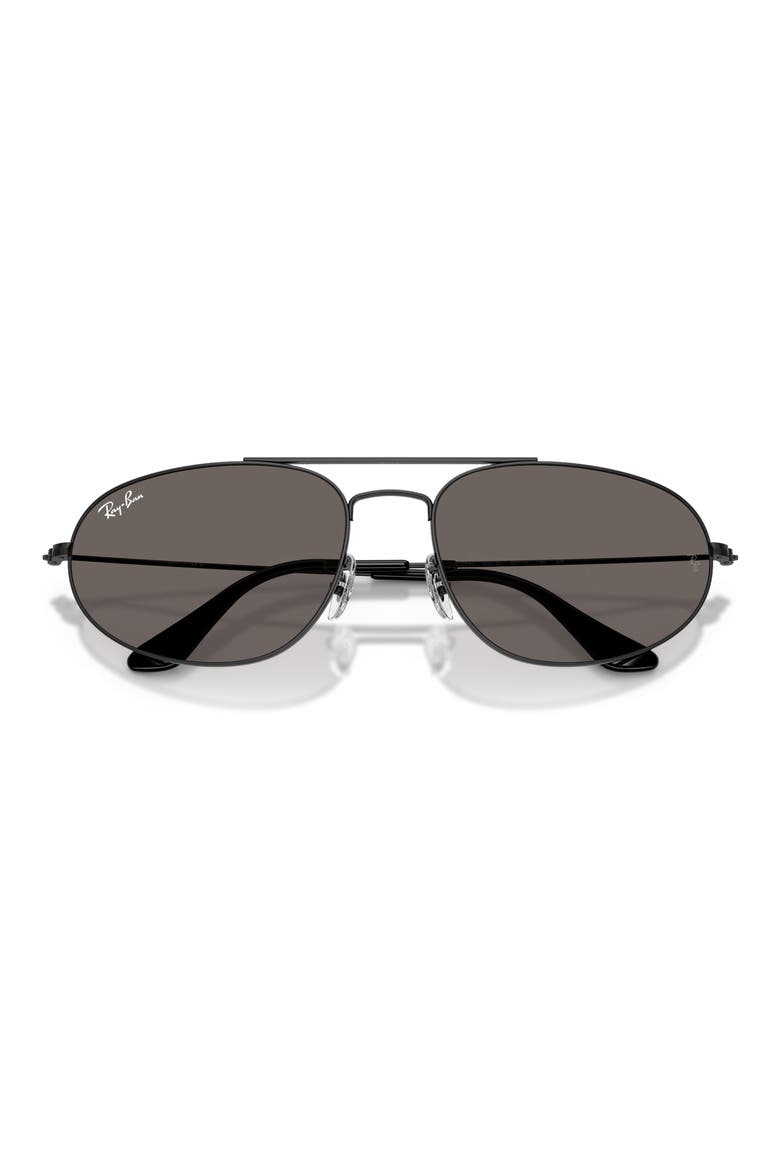 62mm Oversize Irregular Sunglasses, Alternate, color, BLACK / DARK GREY
