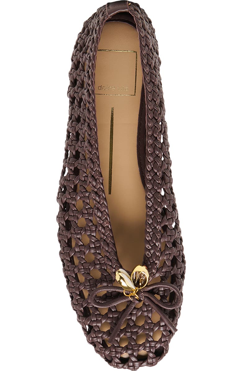 Dolce Vita Cason Woven Ballet Flat, Alternate, color, Dark Brown Woven Leather