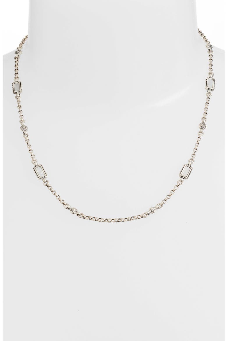 Mother-of-Pearl Sterling Necklace, Alternate, color, SILVER/ GOLD/ WHITE