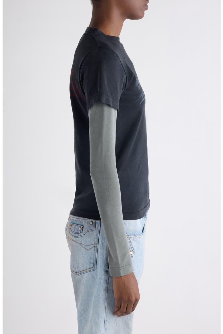 Washed Crayon Political Logo Layered T-Shirt, Alternate, color, 1055 WASHED BLACK