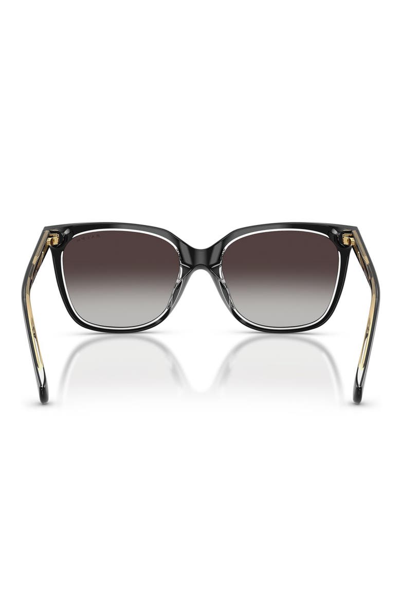 55mm Square Sunglasses, Alternate, color, SHINY BLACK / GREY