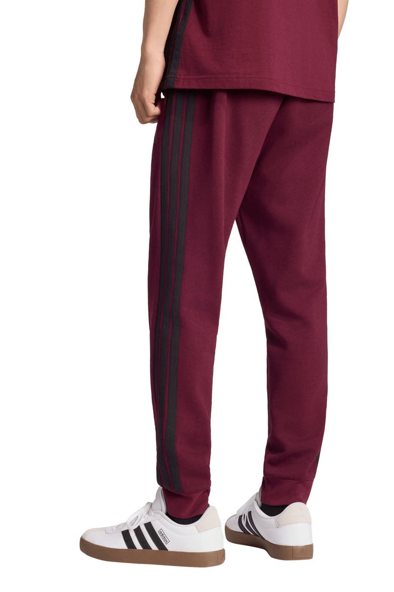 Essentials 3-Stripes Fleece Joggers, Alternate, color, MAROON/ BLACK