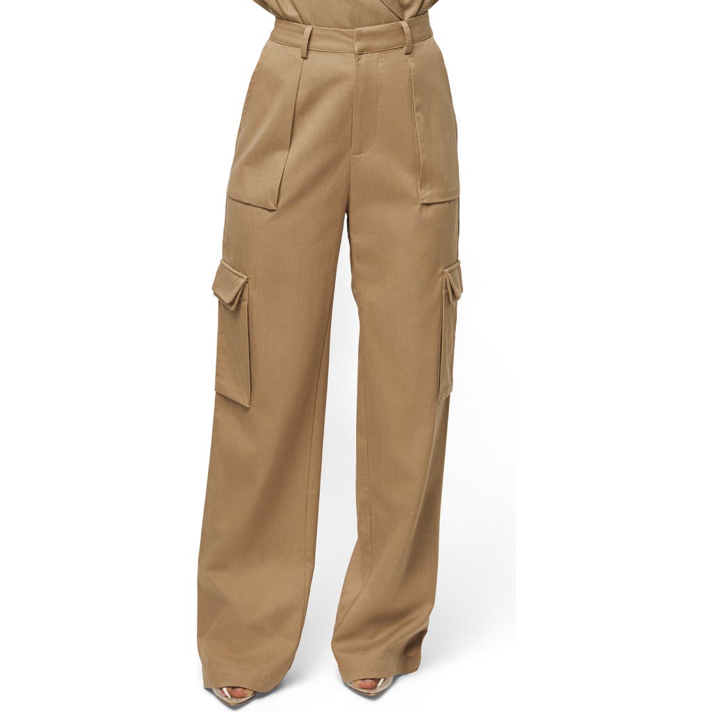 Jluxlabel Sculpted High Waist Cargo Pants In Brown