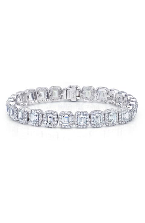 Lassaire Emerald Cut Simulated Diamond Tennis Bracelet