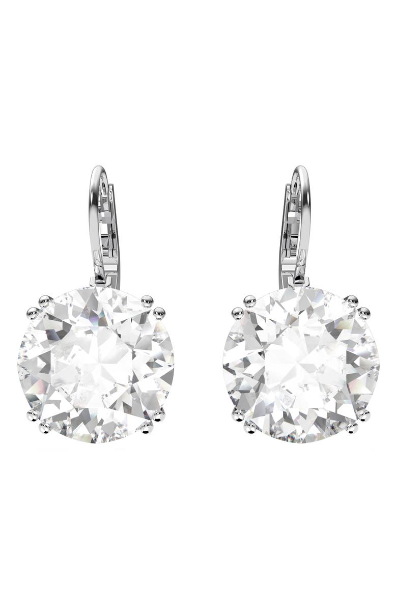 Swarovski Millenia Round Crystal Drop Earrings, Main, color, Silver
