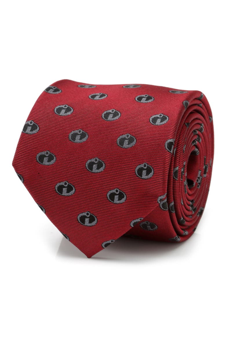 The Incredibles Logo Red Silk Tie, Main, color, RED