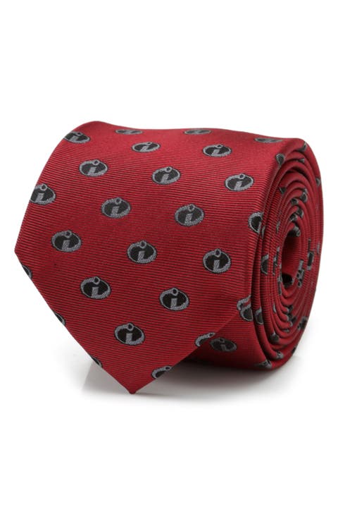 The Incredibles Logo Red Silk Tie