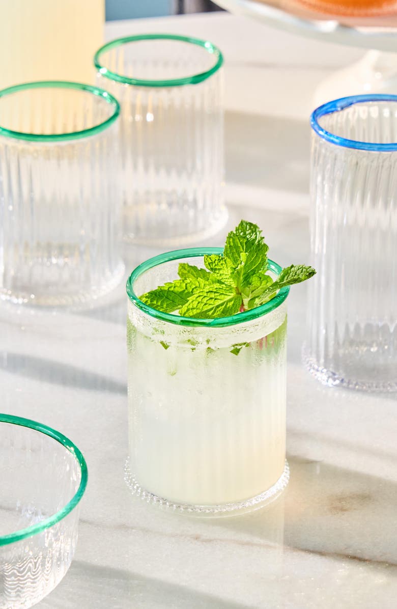 Juliska Nell Double Old Fashion Glass Tumbler, Alternate, color, Watercress