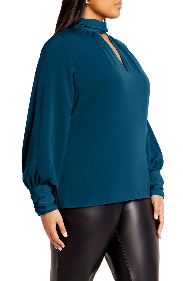 City Chic Miranda Cutout Top, Alternate, color, Poseidon
