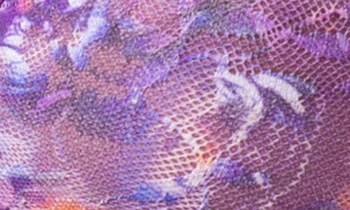 Curvy Couture Print Underwire Unlined Bra In Purple