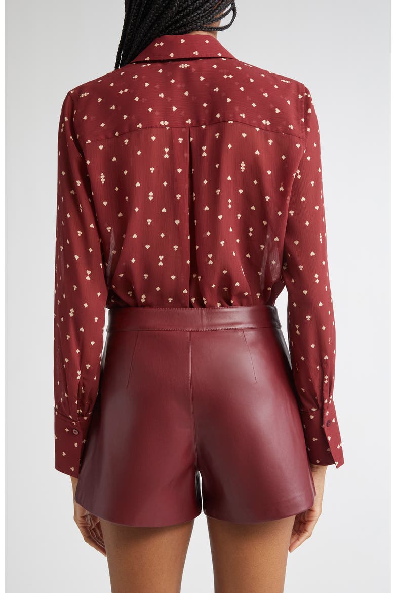 Basil Tie Neck Shirt, Alternate, color, BLACK CHERRY