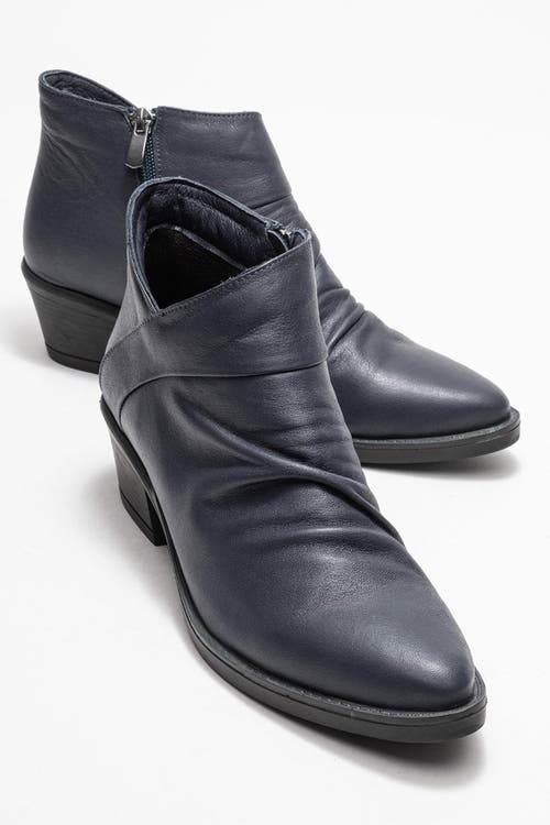 Forever & Always Shoes Rule Leather Chunky Boot In Blue