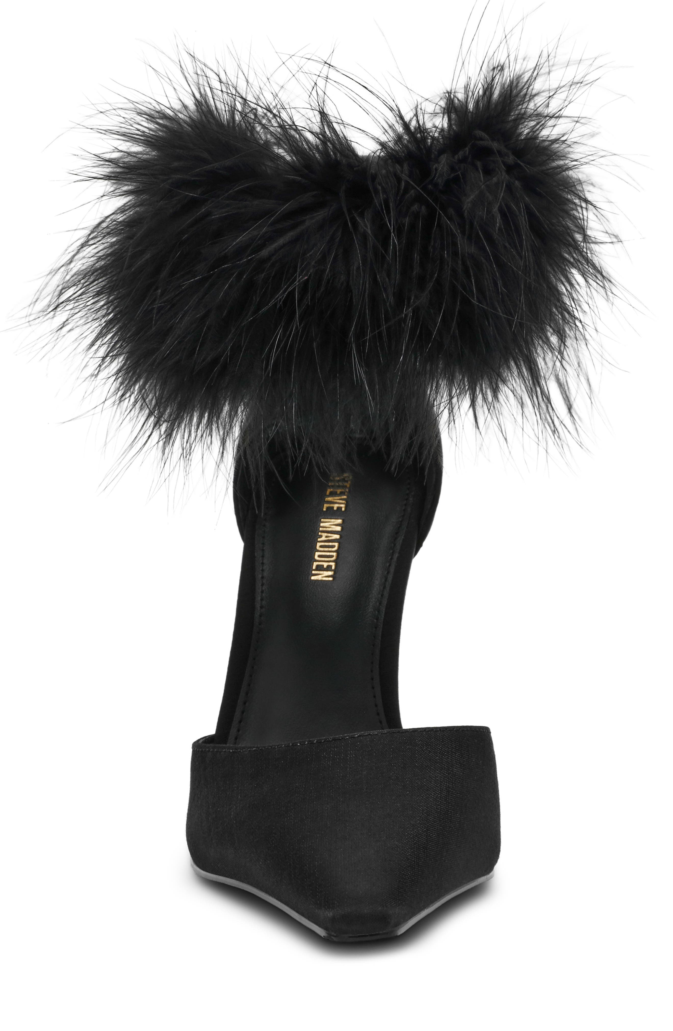 Steve Madden Elusive Feather Cuff Pump, Alternate, color, Black Satin