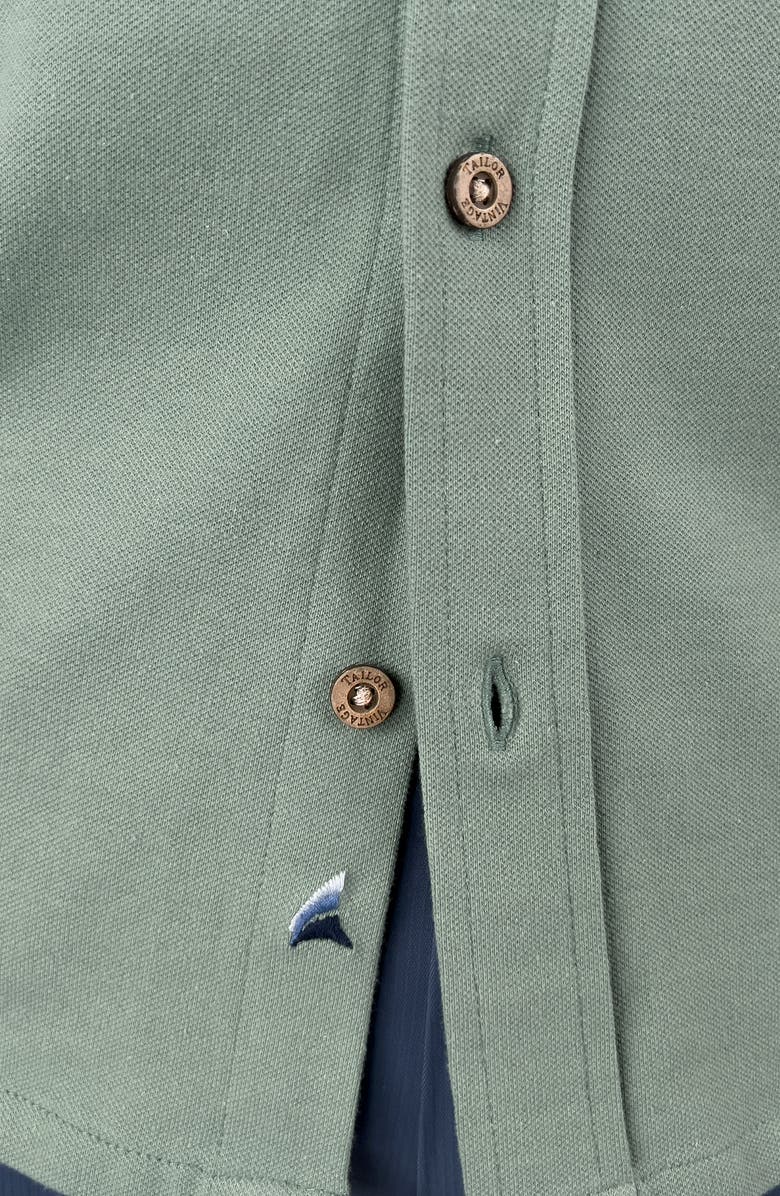 Tailor Vintage Solid Knit Long Sleeve Piqué Button Front Shirt, Alternate, color,
