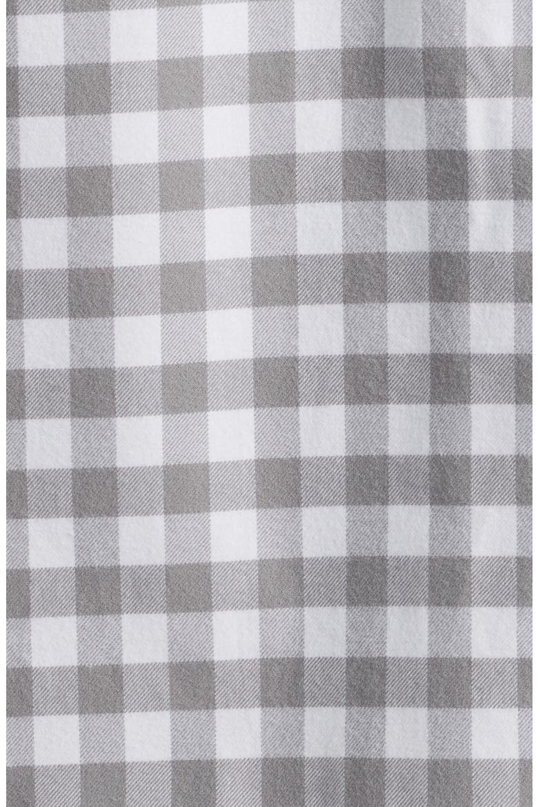Oversize 4-Bar Gingham Check Flannel Button-Up Shirt, Alternate, color, MEDIUM GREY