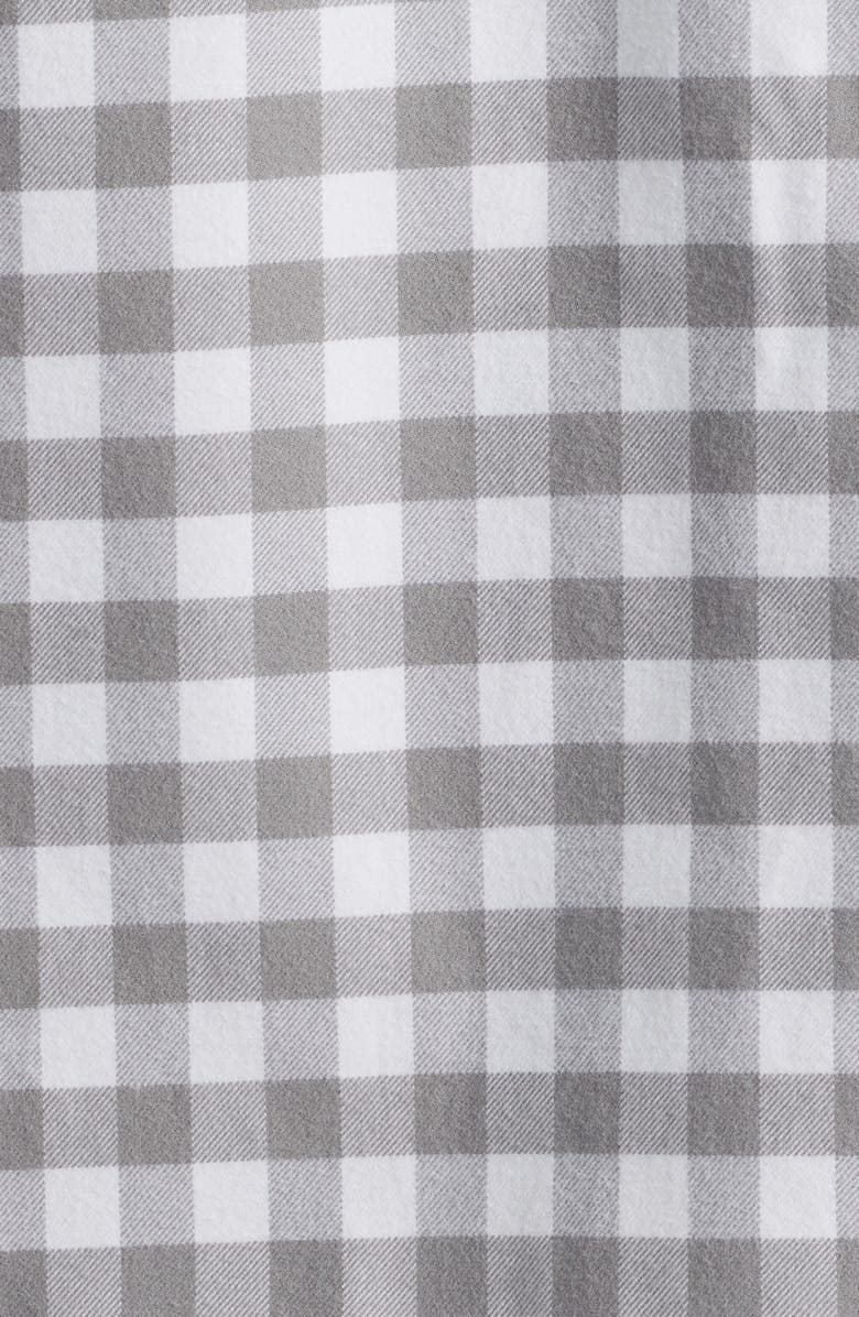 Thom Browne Oversize 4-Bar Gingham Check Flannel Button-Up Shirt, Alternate, color, Medium Grey