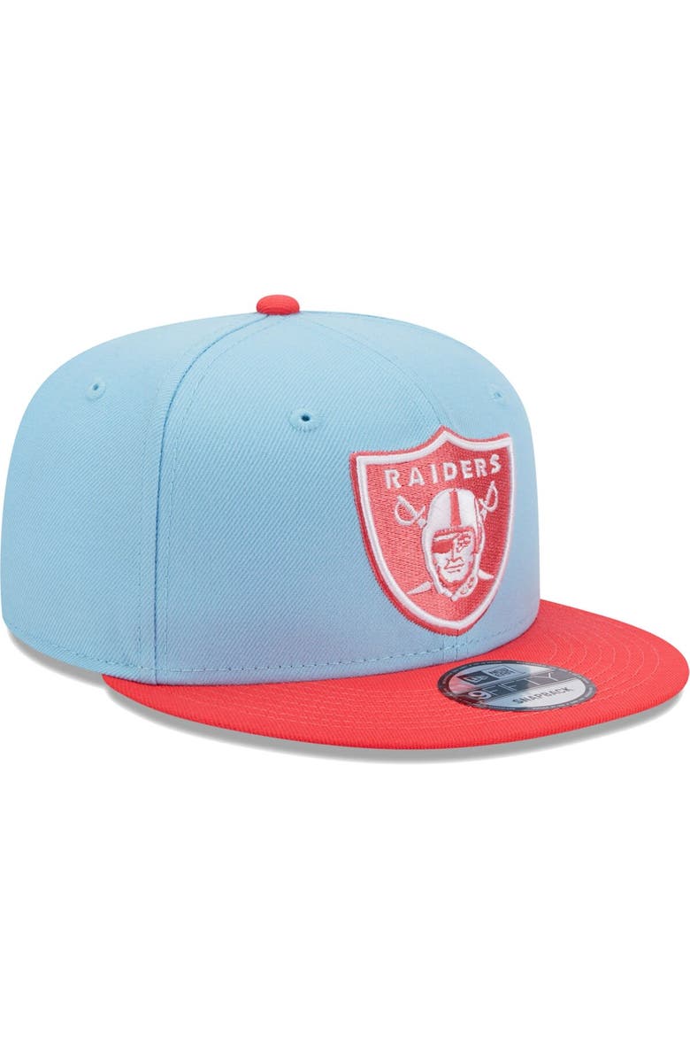 New Era Men's New Era Light Blue/Red Las Vegas Raiders Two-Tone Color Pack 9FIFTY Snapback Hat, Alternate, color,