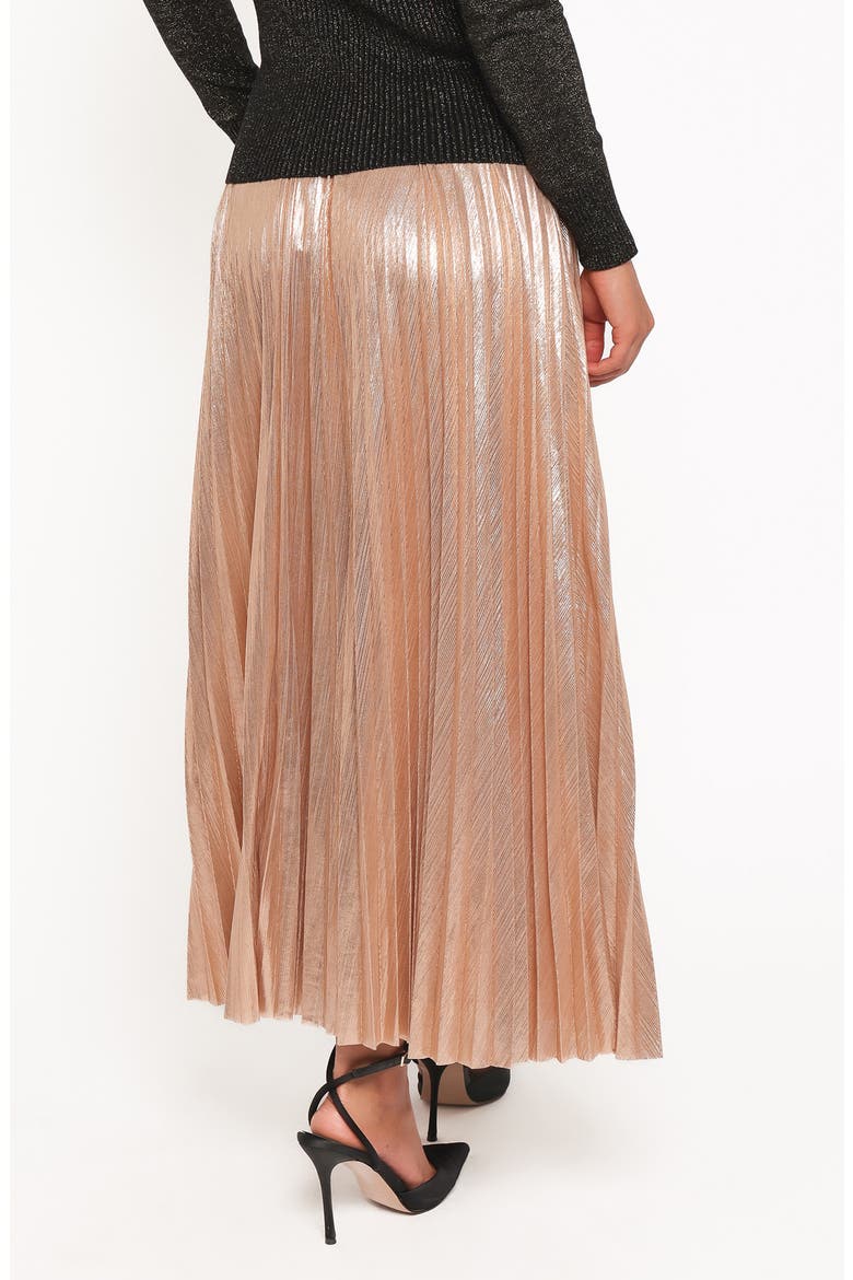 Bethy Pleated Maxi Skirt, Alternate, color, GOLD