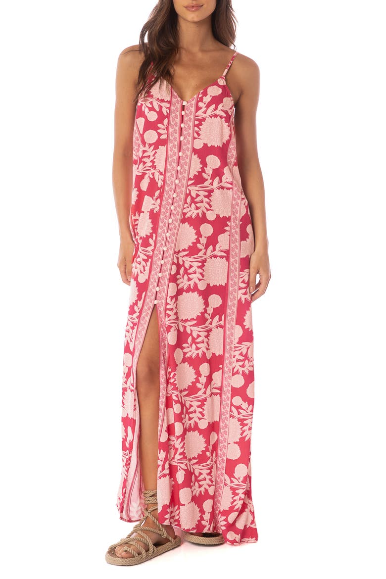 Candy Flowery Oasis Cover-Up Dress, Main, color, BRIGHT RED