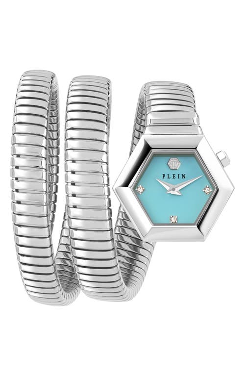 Philipp Plein Snake Hexagon 28mm In Stainless Steel
