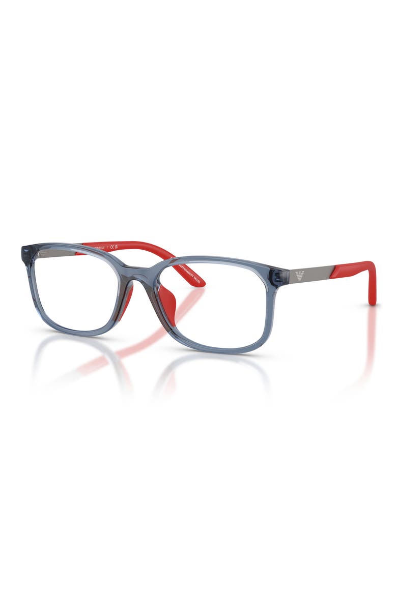 Kids' 47mm Pillow Optical Glasses, Alternate, color, TRANSPARENT BLUE / DEMO LENS