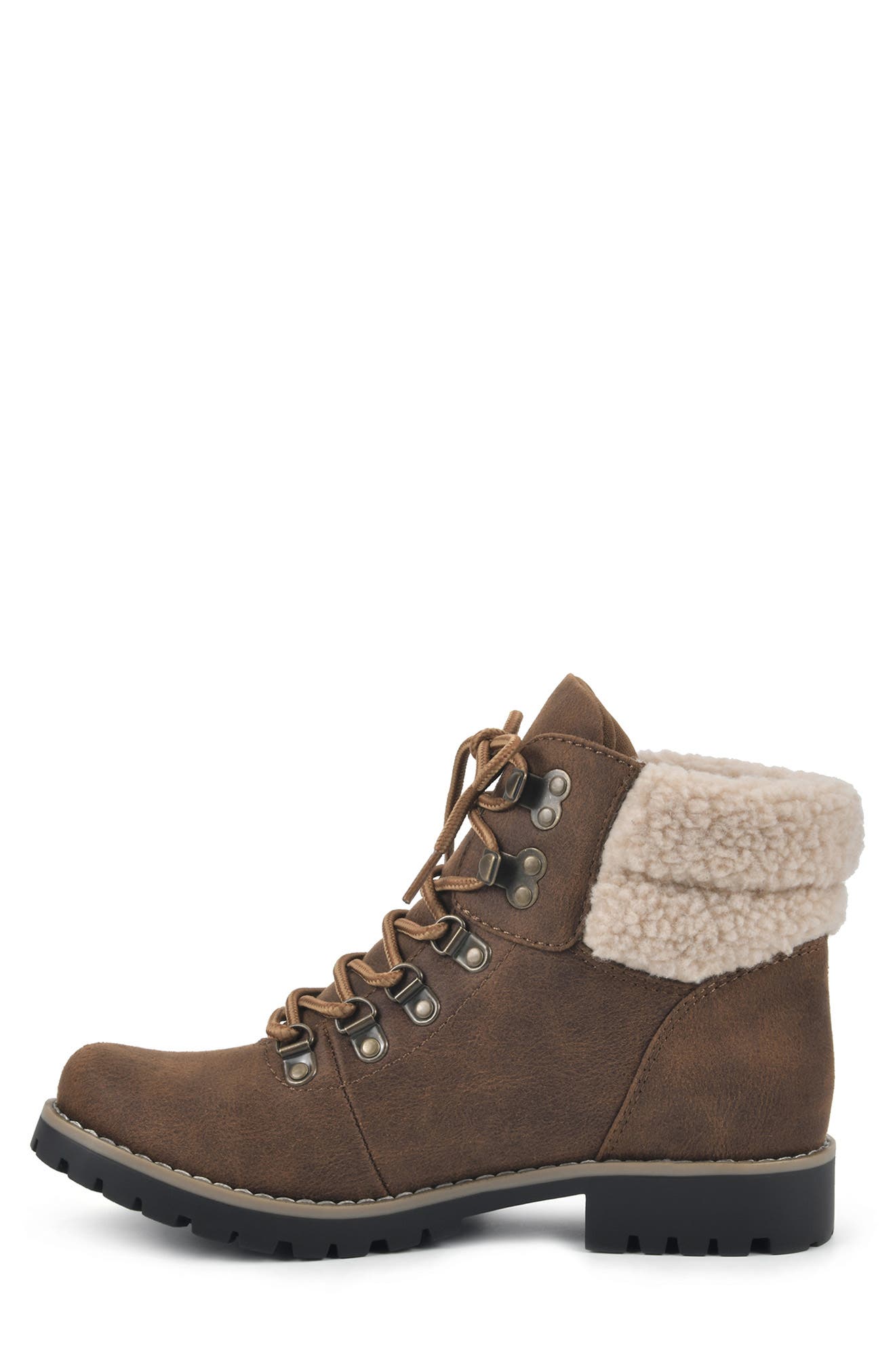 Pathfield Lace-Up Boot, Alternate, color, LT BROWN/ FABRIC/ FLEECE