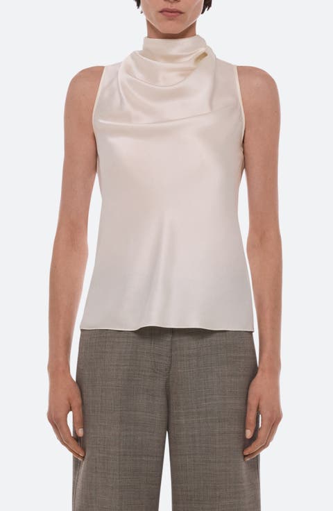 Silk Satin Draped Tank