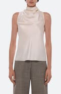 Helmut Lang Silk Satin Draped Tank
