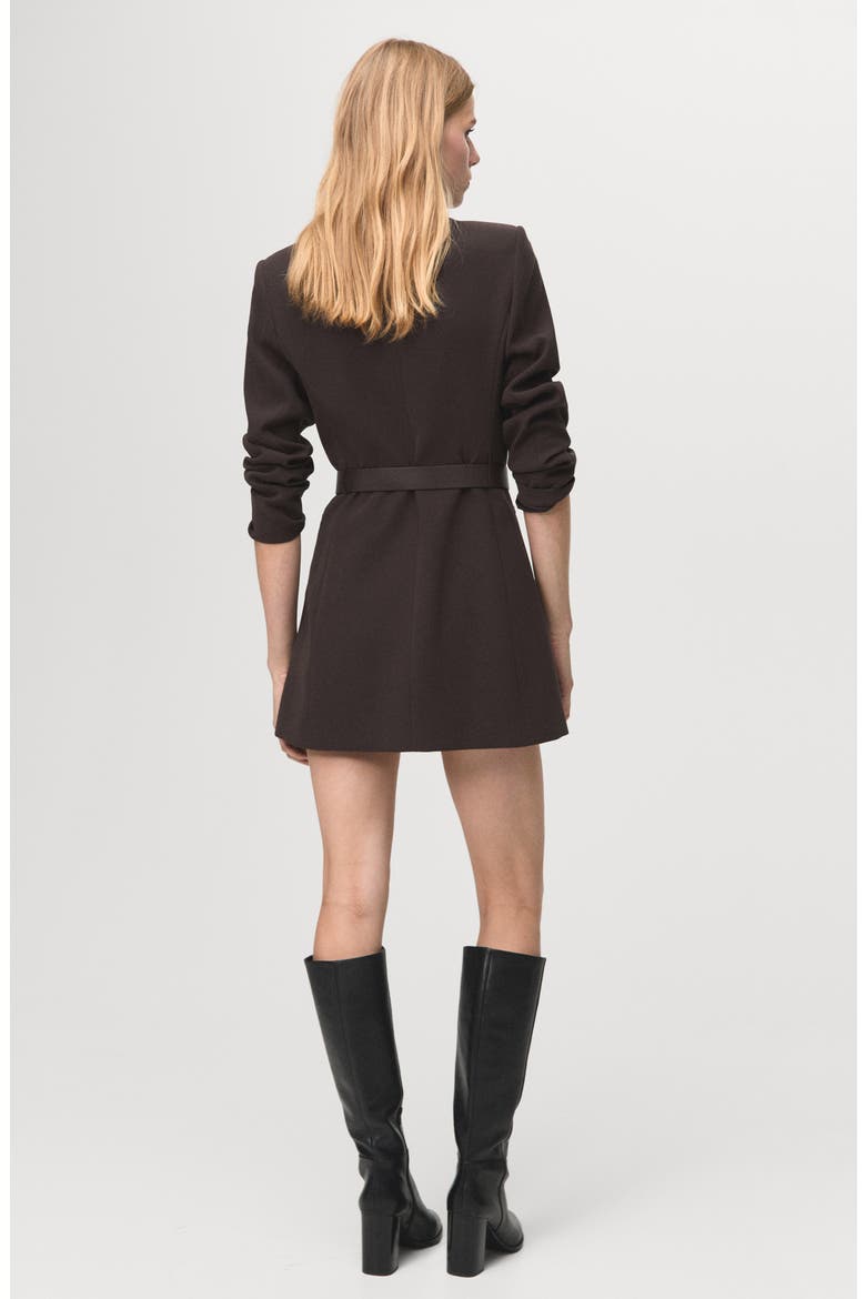 Loida Long Sleeve Double Breasted Coat Dress, Alternate, color, CHOCOLATE