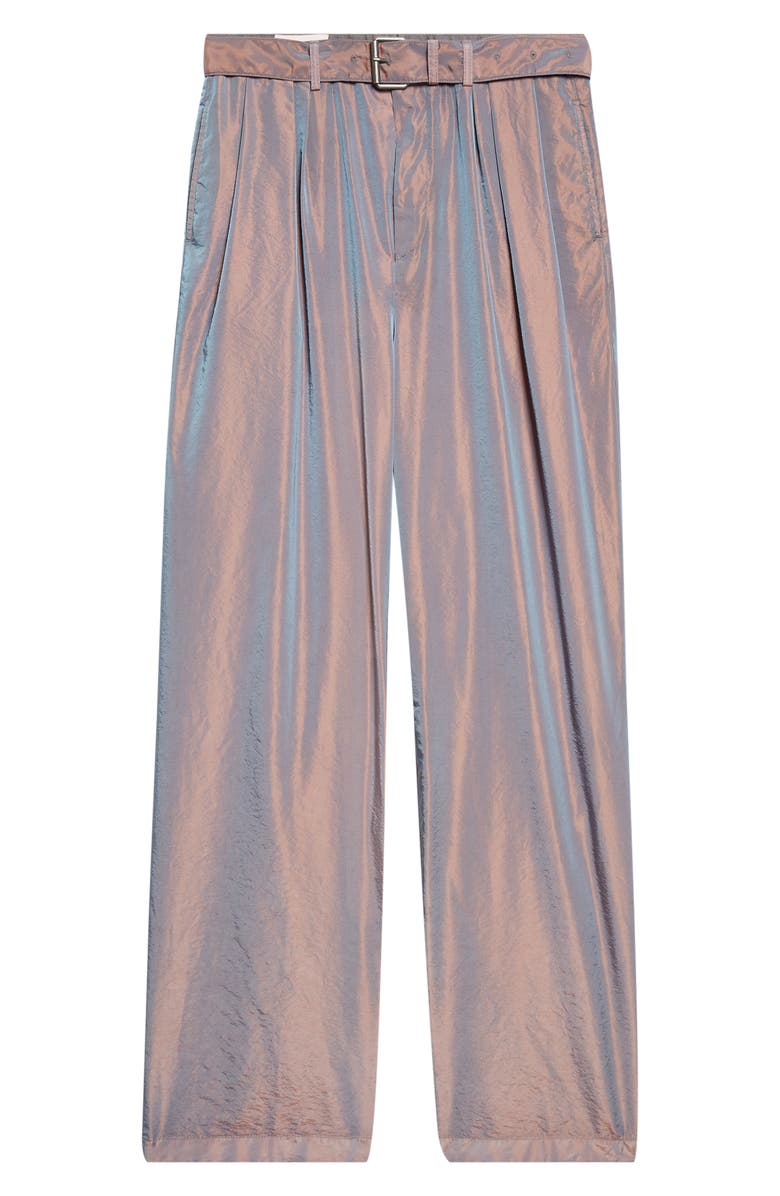 Dries Van Noten Preaches Belted Pleated Wide Leg Pants, Main, color, Sky