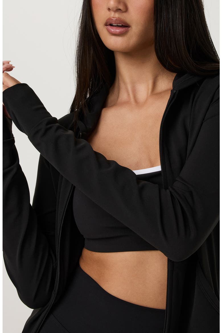 Allthefeels Full Zip Performance Hoodie, Alternate, color, BLACK